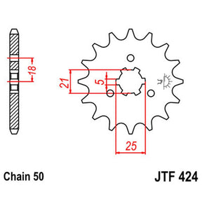 JT SPROCKETS SPROCKET FRONT 530 14T (JTF424.14) - DRIVEN Canada's Powersports 824225203196JTF424.14