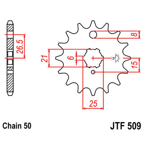 JT SPROCKETS SPROCKET FRONT 530 15T (JTF509.15) - DRIVEN Canada's Powersports 824225204032JTF509.15