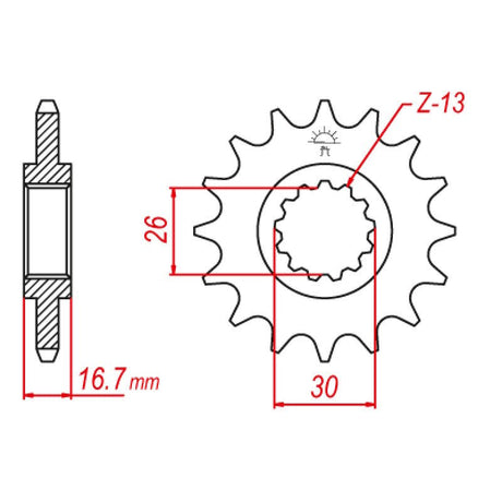 JT SPROCKETS SPROCKET FRONT 530 16T (JTF333.16RB) - DRIVEN Canada's Powersports 824225208290JTF333.16RB