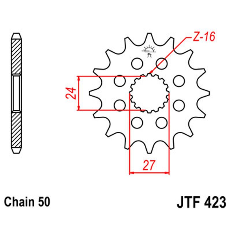 JT SPROCKETS SPROCKET FRONT 530 16T (JTF423.16) - DRIVEN Canada's Powersports 824225207132JTF423.16