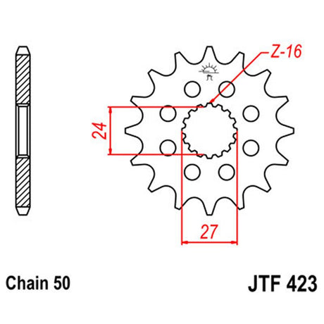 JT SPROCKETS SPROCKET FRONT 530 16T (JTF423.16) - DRIVEN Canada's Powersports 824225207132JTF423.16