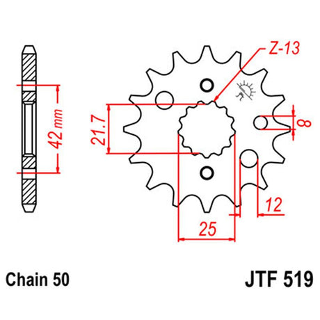 JT SPROCKETS SPROCKET FRONT 530 16T (JTF519.16) - DRIVEN Canada's Powersports 824225204322JTF519.16