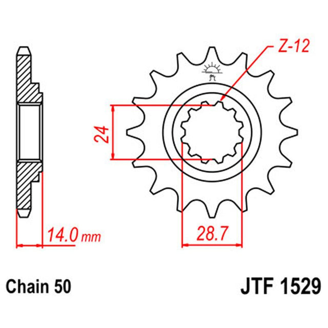 JT SPROCKETS SPROCKET FRONT 530 17T (JTF1529.17) - DRIVEN Canada's Powersports 824225200904JTF1529.17