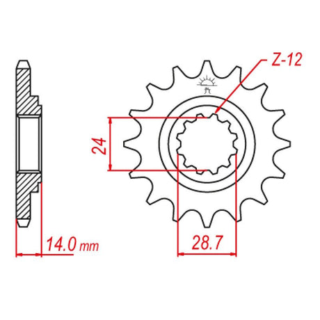 JT SPROCKETS SPROCKET FRONT 530 17T (JTF1529.17RB) - DRIVEN Canada's Powersports 824225208597JTF1529.17RB