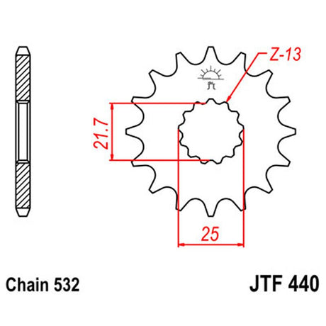JT SPROCKETS SPROCKET FRONT 532 14T (JTF440.14) - DRIVEN Canada's Powersports 824225203790JTF440.14