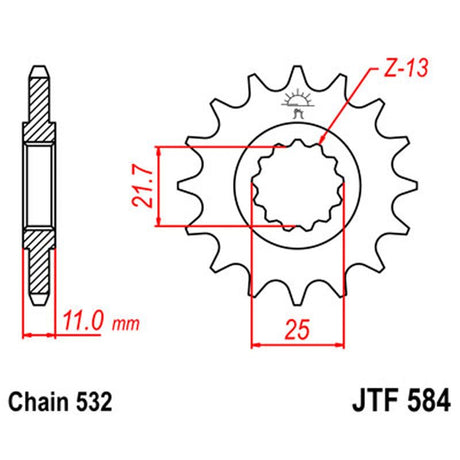 JT SPROCKETS SPROCKET FRONT 532 16T (JTF584.16) - DRIVEN Canada's Powersports 824225205466JTF584.16