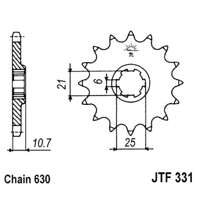 JT SPROCKETS SPROCKET FRONT 630 15T (JTF331.15) - DRIVEN Canada's Powersports 824225202649JTF331.15