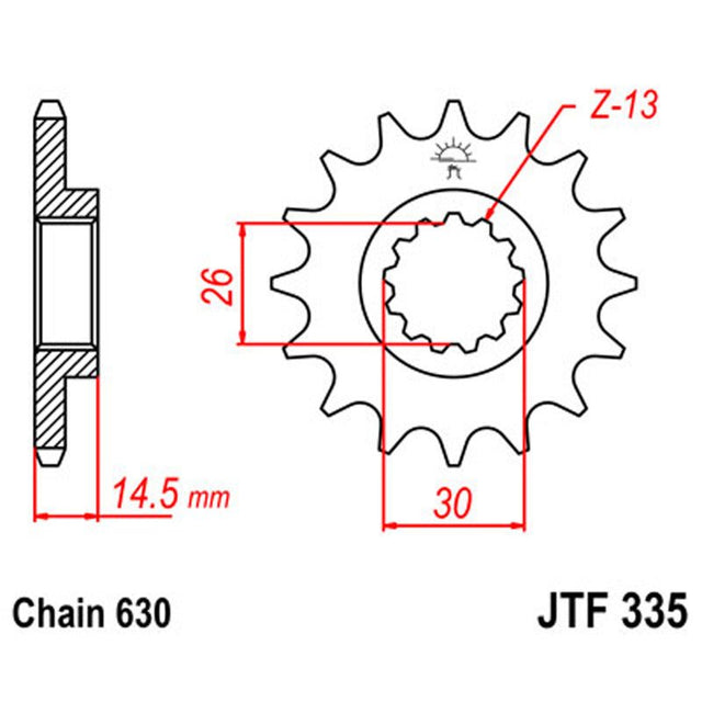 JT SPROCKETS SPROCKET FRONT 630 15T (JTF335.15) - DRIVEN Canada's Powersports 824225202694JTF335.15