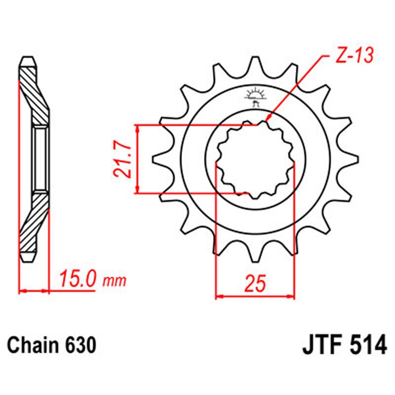 JT SPROCKETS SPROCKET FRONT 630 15T (JTF514.15) - DRIVEN Canada's Powersports 824225204179JTF514.15