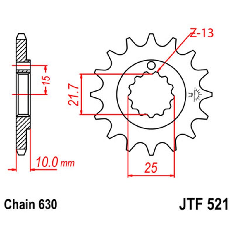 JT SPROCKETS SPROCKET FRONT 630 15T (JTF521.15) - DRIVEN Canada's Powersports 824225204384JTF521.15