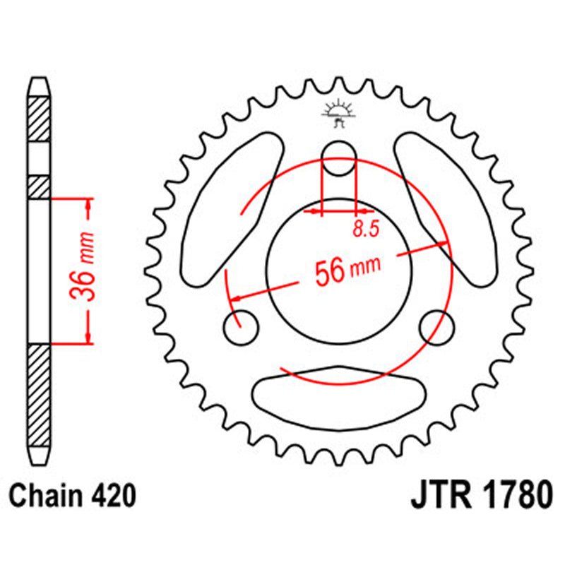 JT SPROCKETS SPROCKET REAR 420 28T (JTR1780.28) - DRIVEN Canada's Powersports 824225301144JTR1780.28