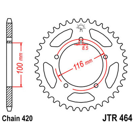 JT SPROCKETS SPROCKET REAR 420 44T (JTR464.44) - DRIVEN Canada's Powersports 824225304503JTR464.44