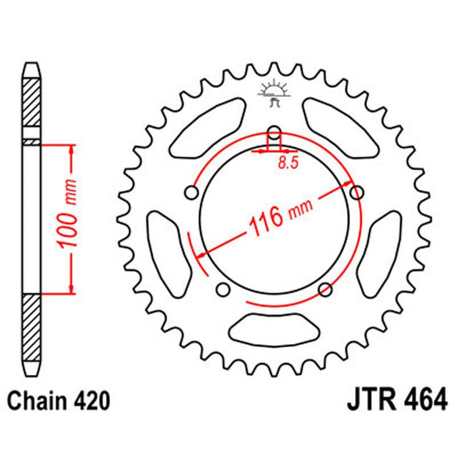 JT SPROCKETS SPROCKET REAR 420 44T (JTR464.44) - DRIVEN Canada's Powersports 824225304503JTR464.44