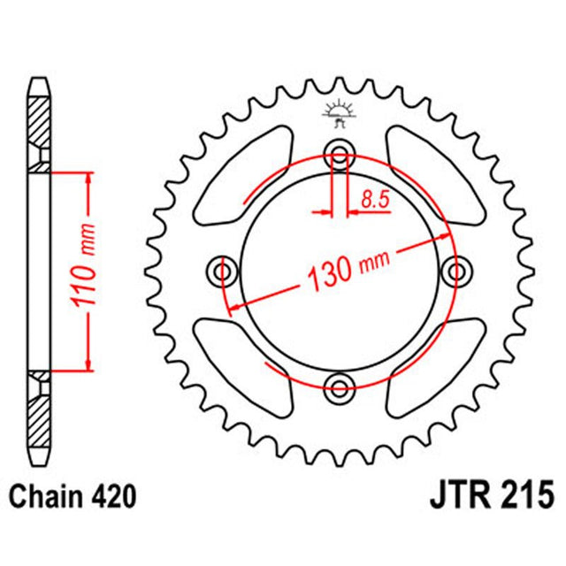 JT SPROCKETS SPROCKET REAR 420 46T (JTR215.46) - DRIVEN Canada's Powersports 824225302226JTR215.46