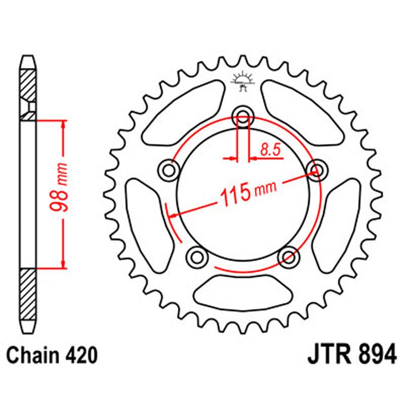 JT SPROCKETS SPROCKET REAR 420 46T (JTR894.46) - DRIVEN Canada's Powersports 824225310818JTR894.46