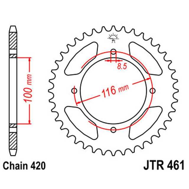 JT SPROCKETS SPROCKET REAR 420 47T (JTR461.47) - DRIVEN Canada's Powersports 824225304350JTR461.47