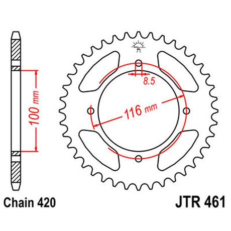 JT SPROCKETS SPROCKET REAR 420 48T (JTR461.48) - DRIVEN Canada's Powersports 824225304367JTR461.48