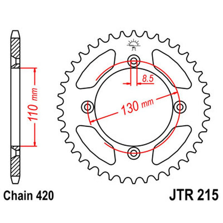 JT SPROCKETS SPROCKET REAR 420 50T (JTR215.50) - DRIVEN Canada's Powersports 824225310245JTR215.50