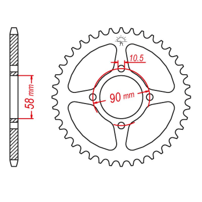 JT SPROCKETS SPROCKET REAR 428 44T (JTR1221.44) - DRIVEN Canada's Powersports 824225312485JTR1221.44