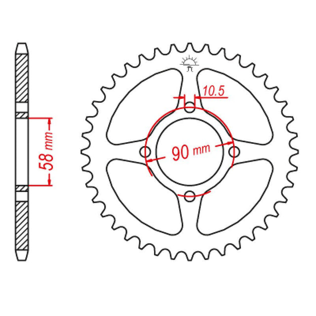 JT SPROCKETS SPROCKET REAR 428 44T (JTR1221.44) - DRIVEN Canada's Powersports 824225312485JTR1221.44