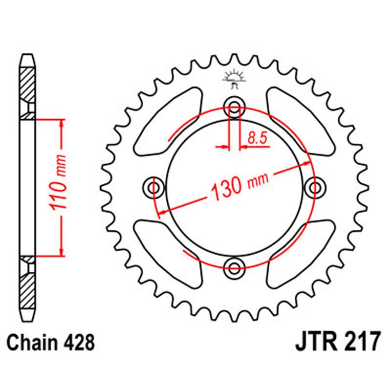 JT SPROCKETS SPROCKET REAR 428 49T (JTR217.49) - DRIVEN Canada's Powersports 824225302363JTR217.49