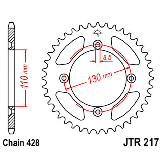 JT SPROCKETS SPROCKET REAR 428 49T (JTR217.49) - DRIVEN Canada's Powersports 824225302363JTR217.49