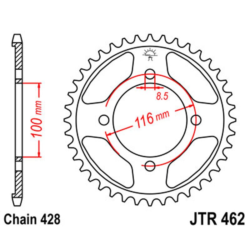 JT SPROCKETS SPROCKET REAR 428 49T (JTR462.49) - DRIVEN Canada's Powersports 824225304428JTR462.49