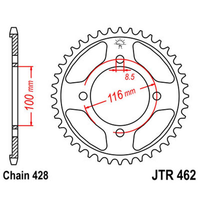 JT SPROCKETS SPROCKET REAR 428 49T (JTR462.49) - DRIVEN Canada's Powersports 824225304428JTR462.49