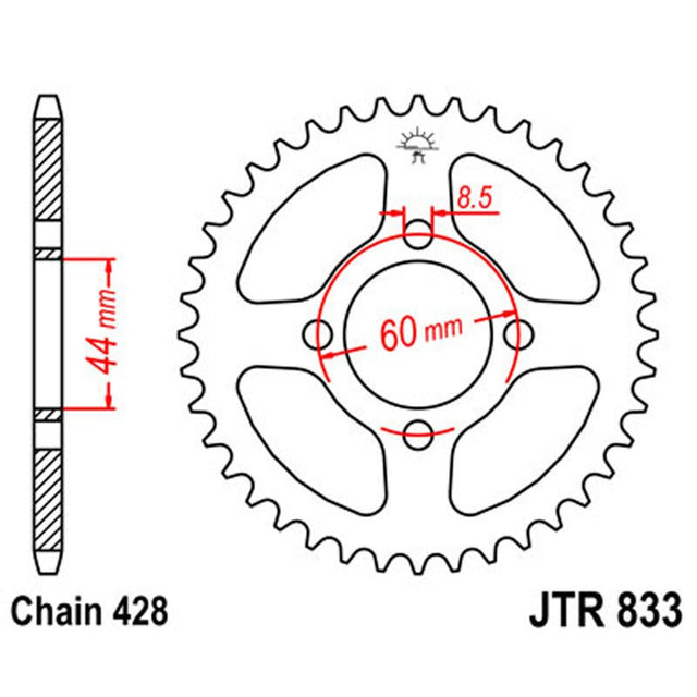 JT SPROCKETS SPROCKET REAR 428 49T (JTR833.49) - DRIVEN Canada's Powersports 824225308242JTR833.49