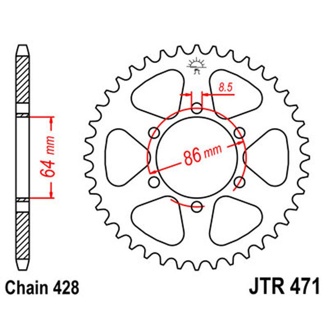 JT SPROCKETS SPROCKET REAR 428 50T (JTR471.50) - DRIVEN Canada's Powersports 824225304626JTR471.50