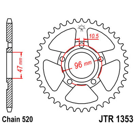 JT SPROCKETS SPROCKET REAR 520 35T (JTR1353.35) - DRIVEN Canada's Powersports 824225300734JTR1353.35