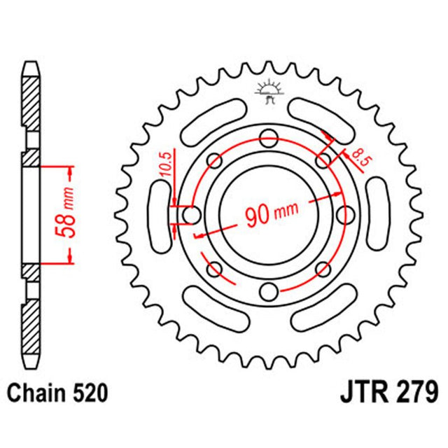 JT SPROCKETS SPROCKET REAR 520 35T (JTR279.35) - DRIVEN Canada's Powersports 824225303728JTR279.35