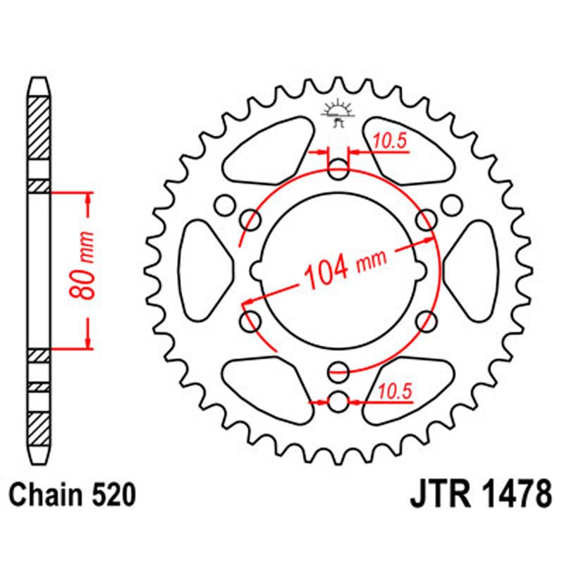 JT SPROCKETS SPROCKET REAR 520 36T (JTR1478.36) - DRIVEN Canada's Powersports 824225300925JTR1478.36