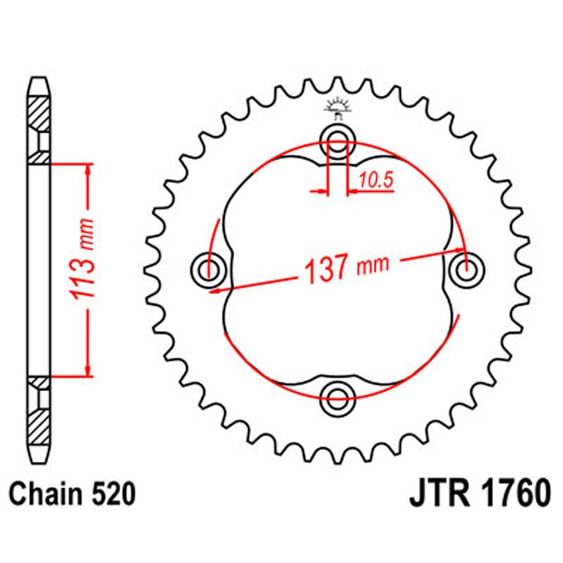 JT SPROCKETS SPROCKET REAR 520 37T (JTR1760.37) - DRIVEN Canada's Powersports 824225311235JTR1760.37