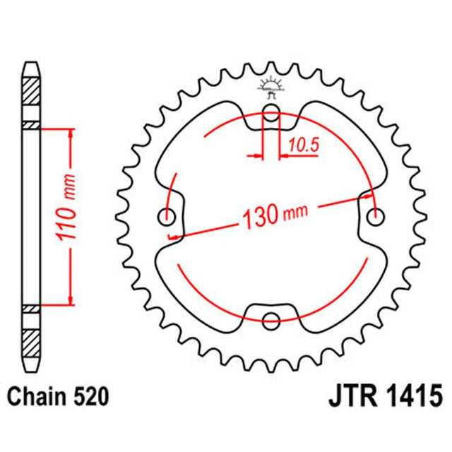 JT SPROCKETS SPROCKET REAR 520 38T (JTR1415.38) - DRIVEN Canada's Powersports 824225311297JTR1415.38