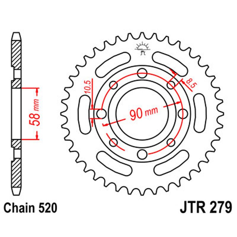 JT SPROCKETS SPROCKET REAR 520 38T (JTR279.38) - DRIVEN Canada's Powersports 824225303759JTR279.38