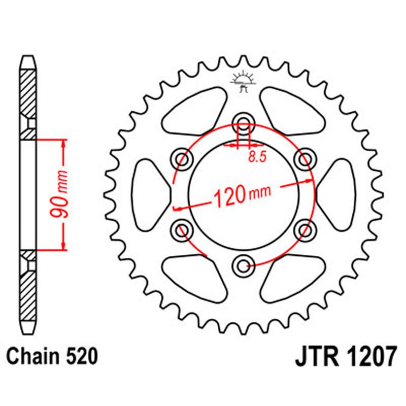 JT SPROCKETS SPROCKET REAR 520 39T (JTR1207.39) - DRIVEN Canada's Powersports 824225300086JTR1207.39