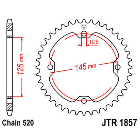 JT SPROCKETS SPROCKET REAR 520 39T (JTR1857.39) - DRIVEN Canada's Powersports 824225310375JTR1857.39