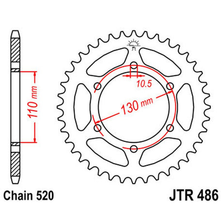 JT SPROCKETS SPROCKET REAR 520 39T (JTR486.39) - DRIVEN Canada's Powersports 824225305036JTR486.39
