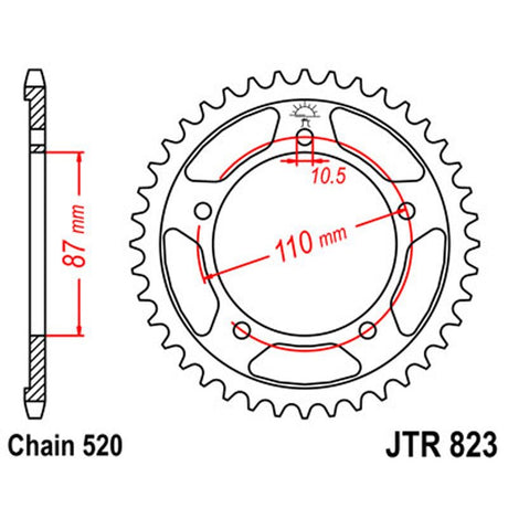 JT SPROCKETS SPROCKET REAR 520 39T (JTR823.39) - DRIVEN Canada's Powersports 824225307740JTR823.39