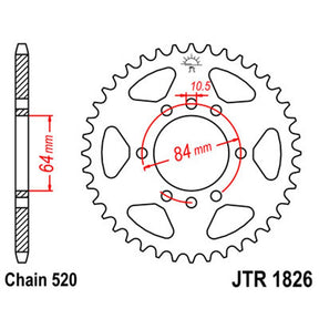 JT SPROCKETS SPROCKET REAR 520 39T (JTR1826.39) - DRIVEN Canada's Powersports 824225301465JTR1826.39