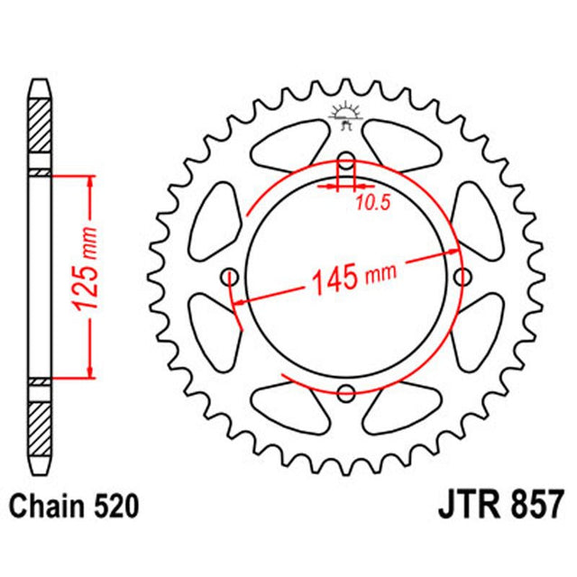 JT SPROCKETS SPROCKET REAR 520 40T (JTR857.40) - DRIVEN Canada's Powersports 824225309324JTR857.40