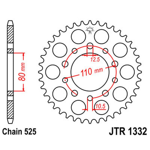JT SPROCKETS SPROCKET REAR 520 41T (JTR1332.41) - DRIVEN Canada's Powersports 824225300512JTR1332.41