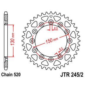 JT SPROCKETS SPROCKET REAR 520 41T (JTR245/2.41) - DRIVEN Canada's Powersports 824225302639JTR245/2.41