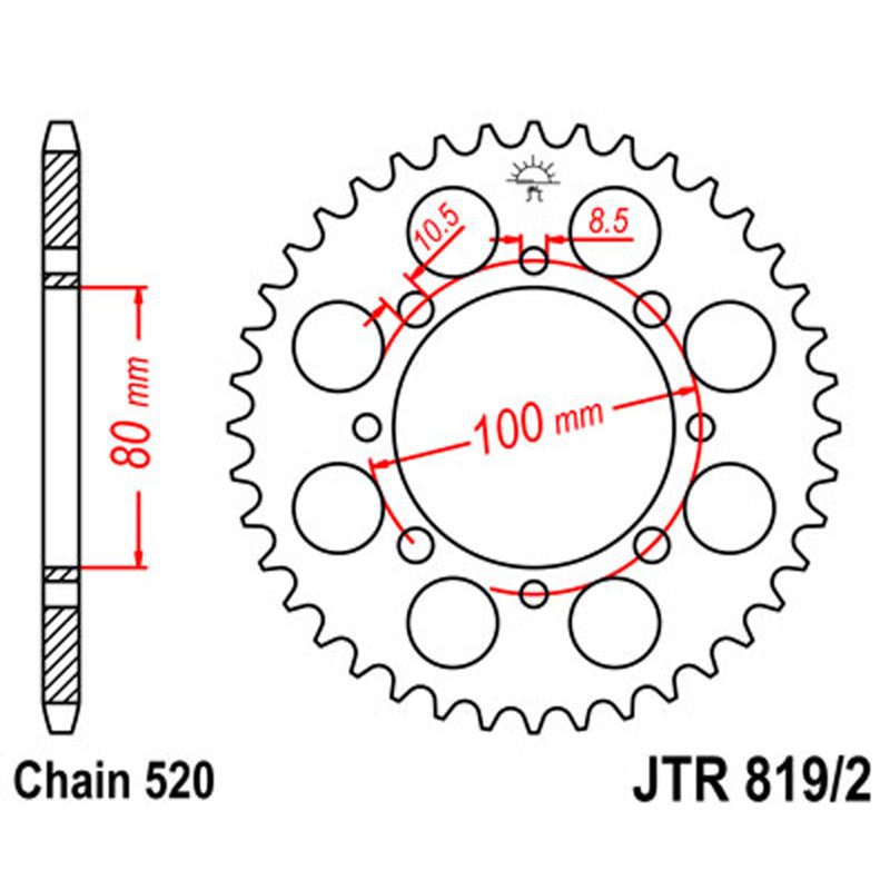 JT SPROCKETS SPROCKET REAR 520 41T (JTR819/2.41) - DRIVEN Canada's Powersports 824225307603JTR819/2.41
