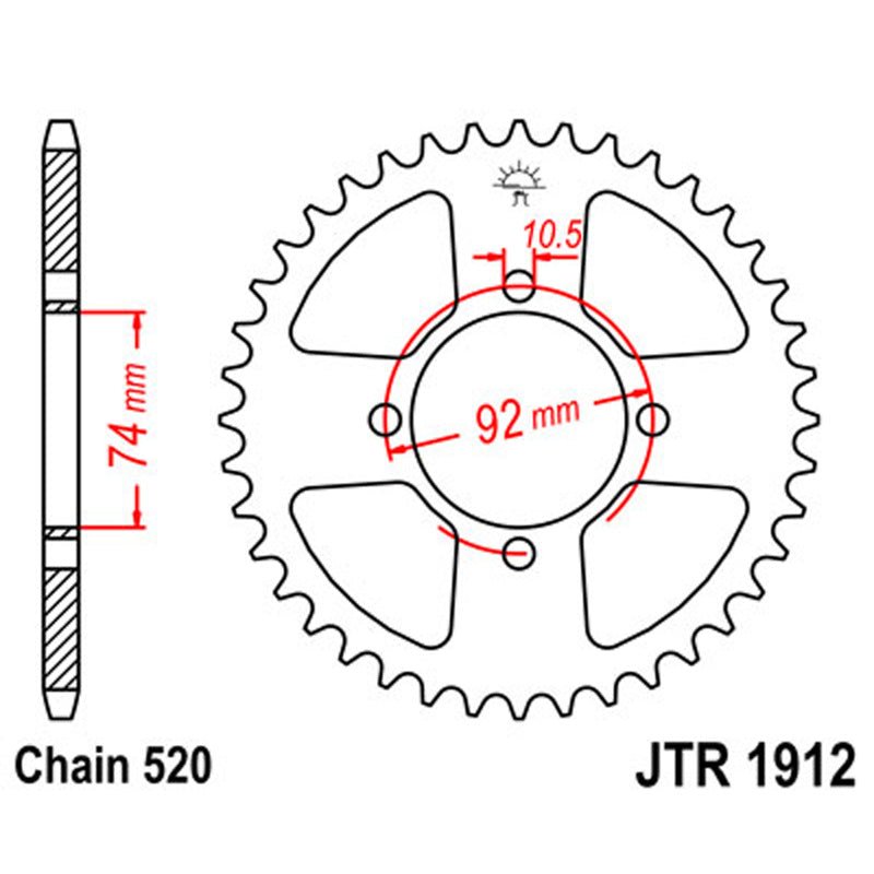 JT SPROCKETS SPROCKET REAR 520 42T (JTR1912.42) - DRIVEN Canada's Powersports 824225301816JTR1912.42