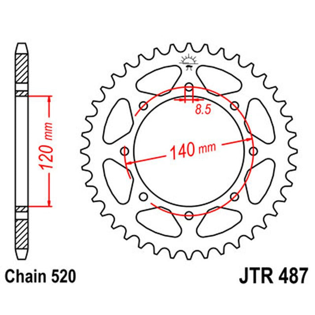 JT SPROCKETS SPROCKET REAR 520 42T (JTR487.42) - DRIVEN Canada's Powersports 824225305111JTR487.42