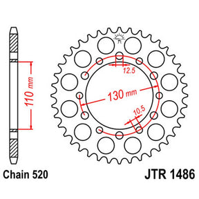 JT SPROCKETS SPROCKET REAR 520 42T (JTR1486.42) - DRIVEN Canada's Powersports 824225300987JTR1486.42