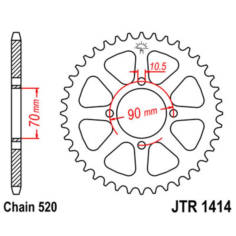 JT SPROCKETS SPROCKET REAR 520 43T (JTR1414.43) - DRIVEN Canada's Powersports 824225300840JTR1414.43