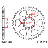 JT SPROCKETS SPROCKET REAR 520 45T (JTR811.45) - DRIVEN Canada's Powersports 824225307207JTR811.45